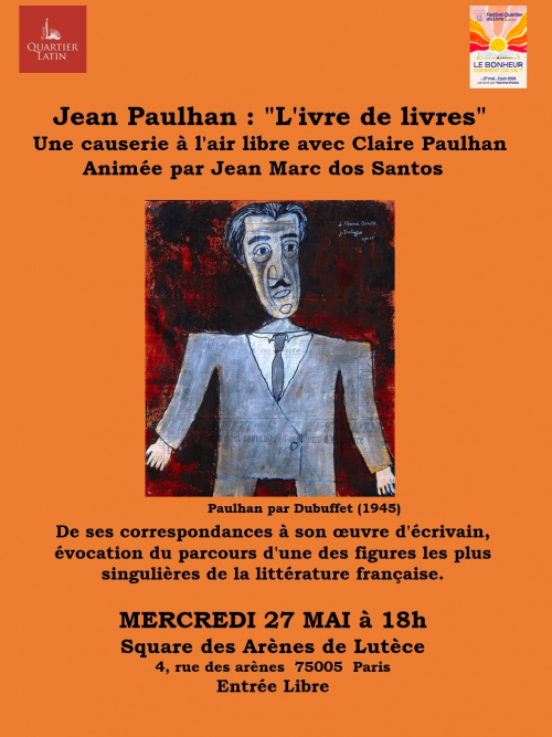 affiche avec portrait de Jean Paulhan par Dubuffet